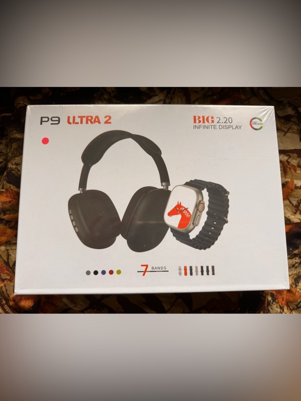 P9 Ultra 2 in the color pink Wireless Headphones & Smartwatch Bundle